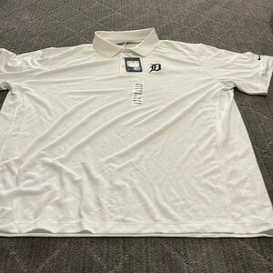 New never worn- White Nike Golf shirt with navy Old English D